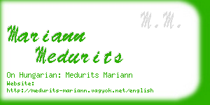 mariann medurits business card